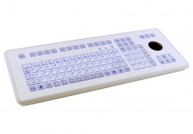 Clavier étanche 105 touches en boitier de table avec trackball 38mm
