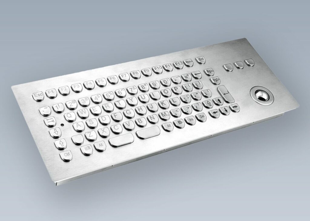Clavier inox antivandale avec trackball