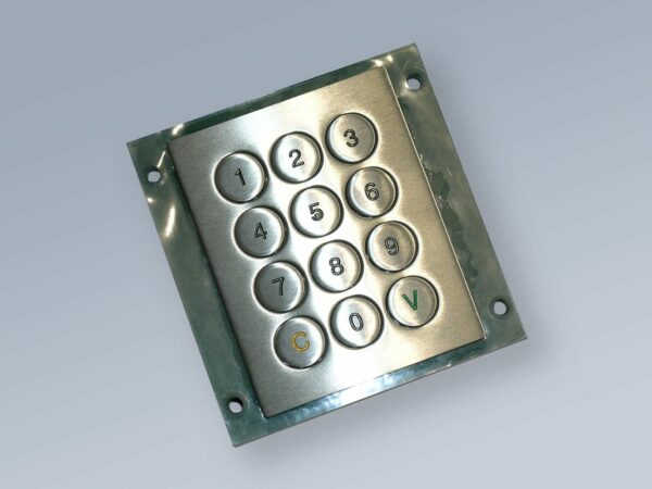 Clavier inox antivandale 12 touches en châssis ouvert (OEM)