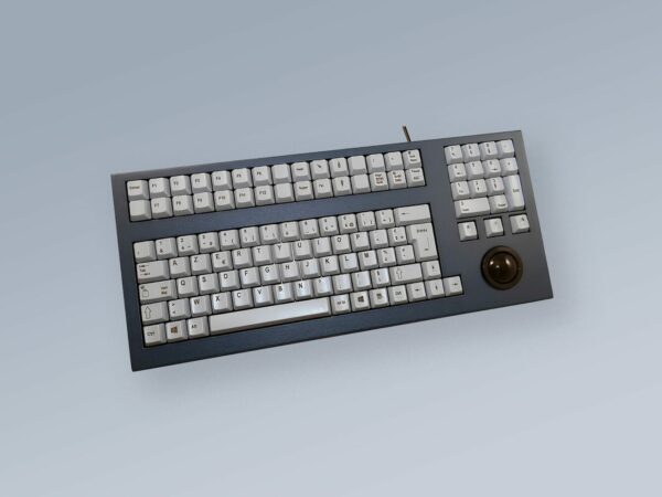 Clavier industriel 105 touches en boitier de table avec trackball 38mm