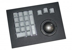 Clavier industriel 17 touches intégrable par l’avant avec trackball 50mm