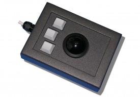 Trackball 38mm industrielle 3 boutons en boitier de table
