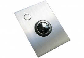 Trackball 38mm industrielle 1 bouton face avant inox intégrable par l’avant