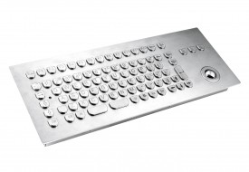 Clavier inox antivandale 84 touches intégrable par l'avant avec trackball 25mm