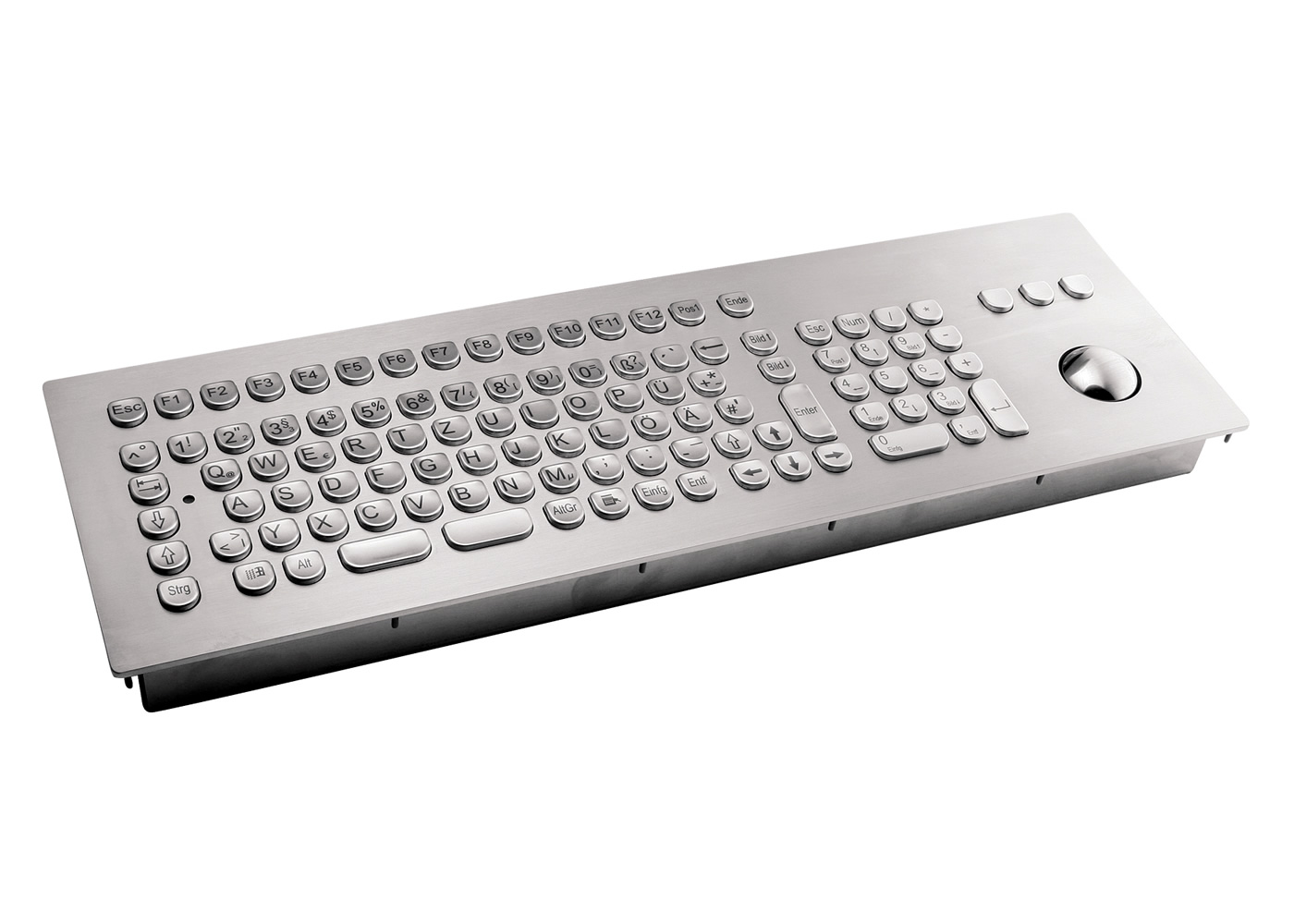 Clavier rigide étanche rétroéclairé compact à trackball