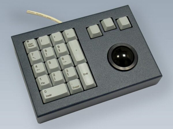 Clavier industriel 17 touches en boitier de table avec trackball 38mm