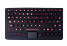 Clavier industriel 89 touches compact rétroéclairé avec souris tactile, version OEM militaire