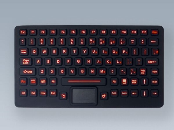 Clavier industriel 89 touches compact rétroéclairé avec souris tactile, version OEM militaire
