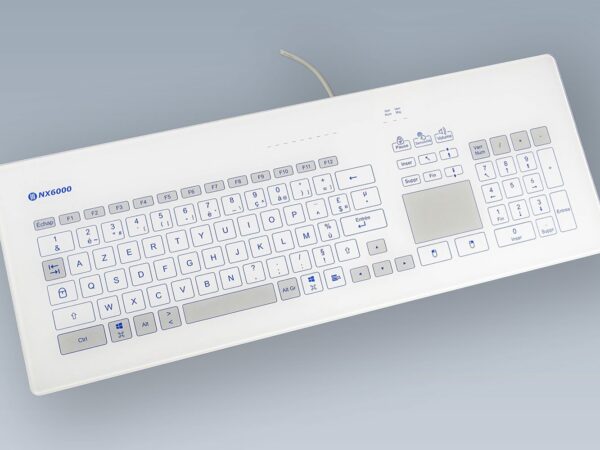 Clavier verre tactile capacitif 103 touches filaire intégrable en panneau