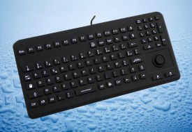 Clavier lavable 104 touches noir étanche IP68 avec mouse button