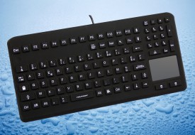 Clavier lavable 104 touches noir étanche IP68 avec touchpad