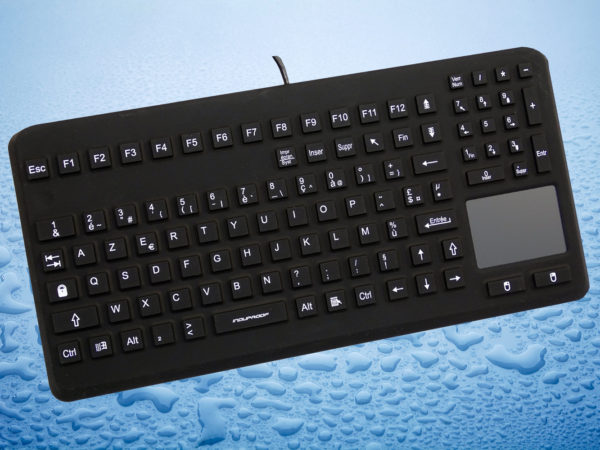 InduProof Advanced – Clavier noir en silicone avec souris touchpad