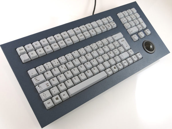 Clavier industriel 105 touches intégrable par l'avant avec trackball 38mm