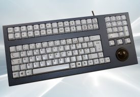 Clavier industriel 105 touches en boitier de table avec trackball 38mm