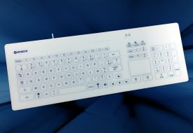 NX6010 : clavier tactile capacitif en verre 103 touches filaire en boîtier de table et souris touchpad (cleankeys CK4)