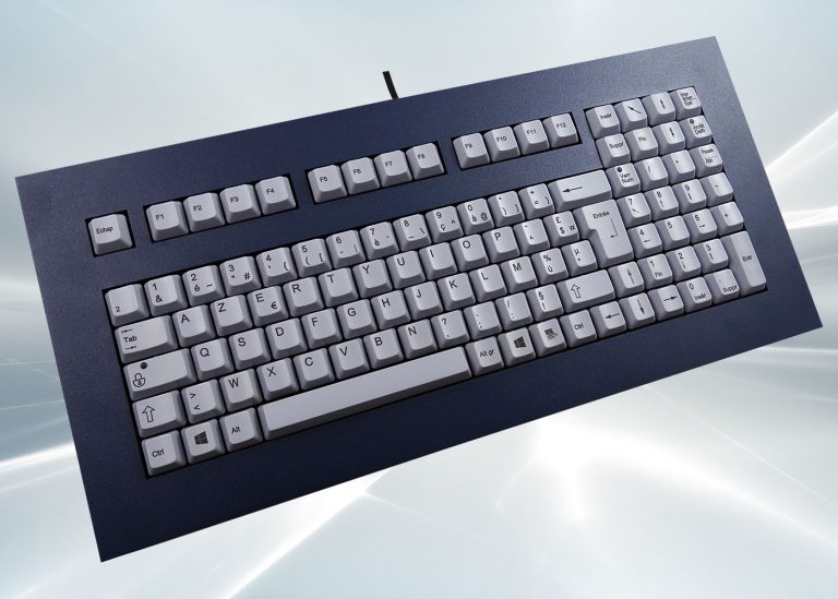 Clavier 105 touches ergonomique haute fiabilité intégrable en panneau par l'avant