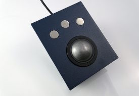 Trackball 50mm 3 boutons inox intégrable en panneau par l’avant
