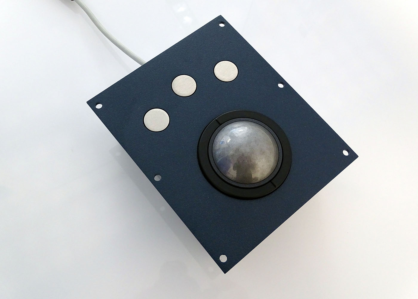 Trackball optique laser 3 boutons, boule 50 mm – Version trous de fixation