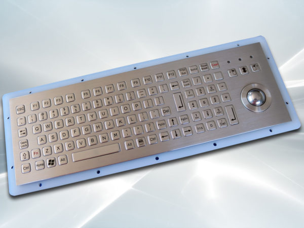 Clavier inox 104 touches avec trackball 25mm, K-TEK-B312-OTB-KP-FN-DWP