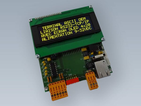 Terminal ASCII OEM RS232 / Ethernet avec afficheur OLED