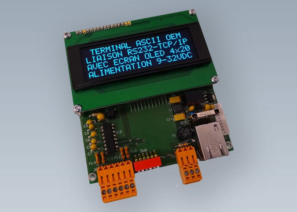 Terminal ASCII OEM avec afficheur OLED et gestion de 8 touches, 4 LEDs