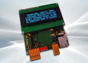 Terminal ASCII OEM RS232 / Ethernet avec afficheur OLED et gestion de 8 touches et 4 LEDs - Afficheur OLED bleu