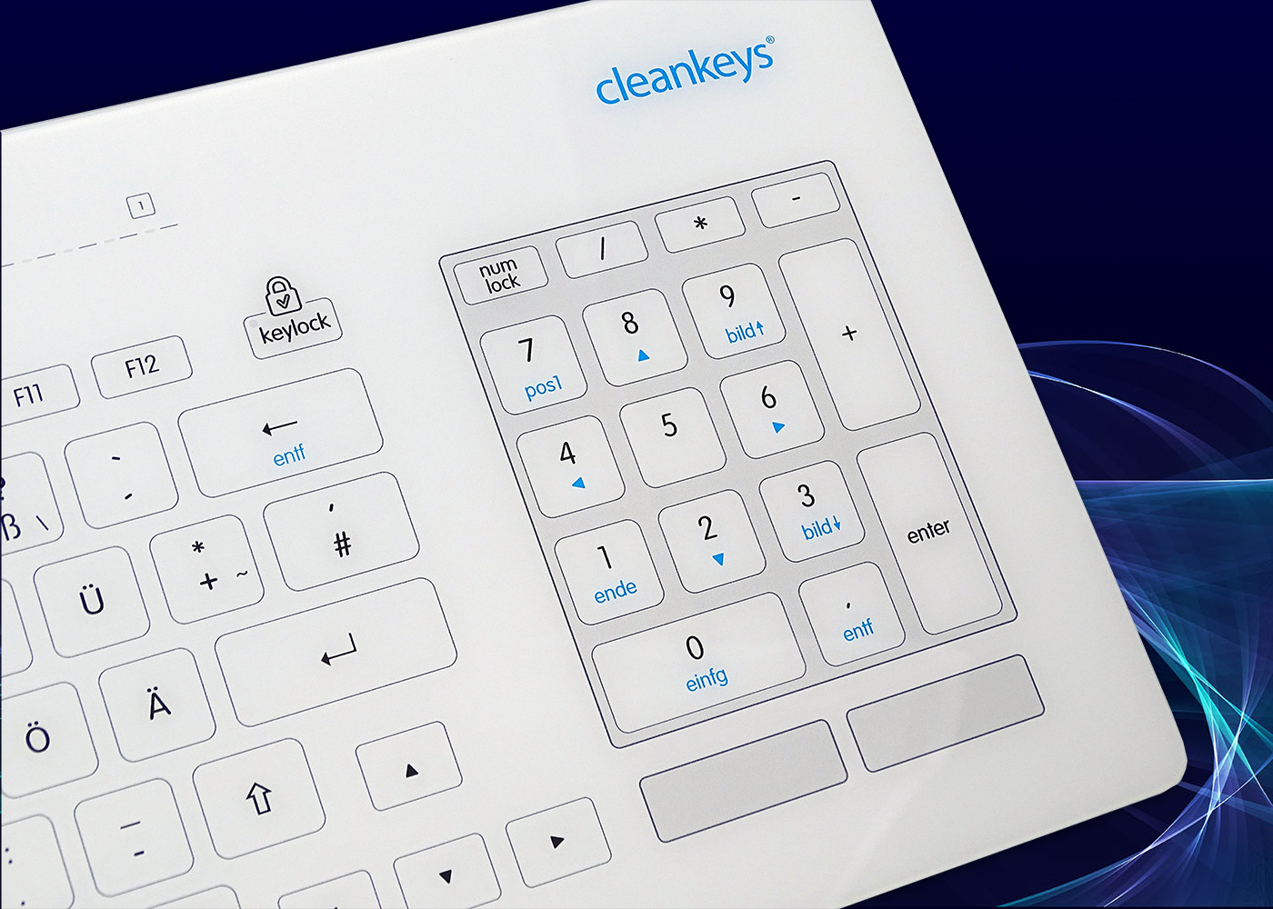 Clavier cleankeys®CK5 filaire – Détail touchpad