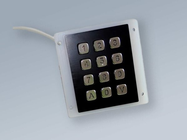 Clavier antivandale 12 touches inox 316L et face inox 304L revêtement titanium noir en châssis ouvert (OEM)