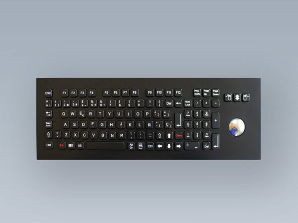 Clavier inox antivandale filaire avec trackball intégrée